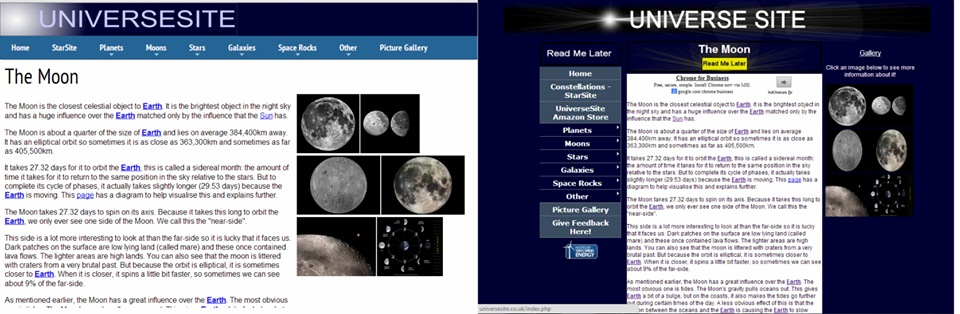 UniverseSite 2.0 version 1