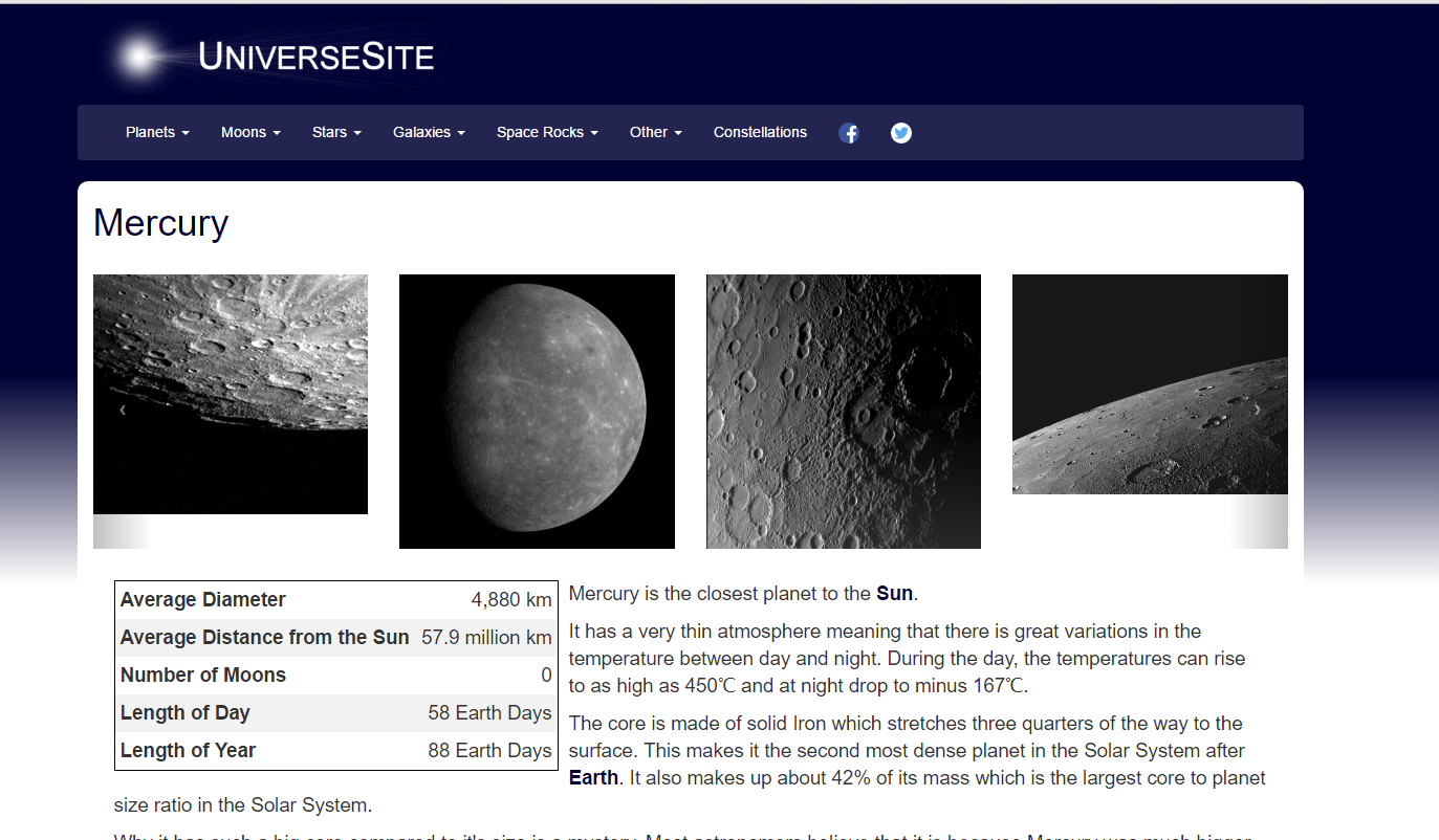 UniverseSite 2.0 article page